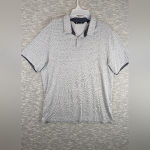 Travis Mathew Polo Shirt Mens XL Gray Geometric Short Sleeve Casual Stretch
